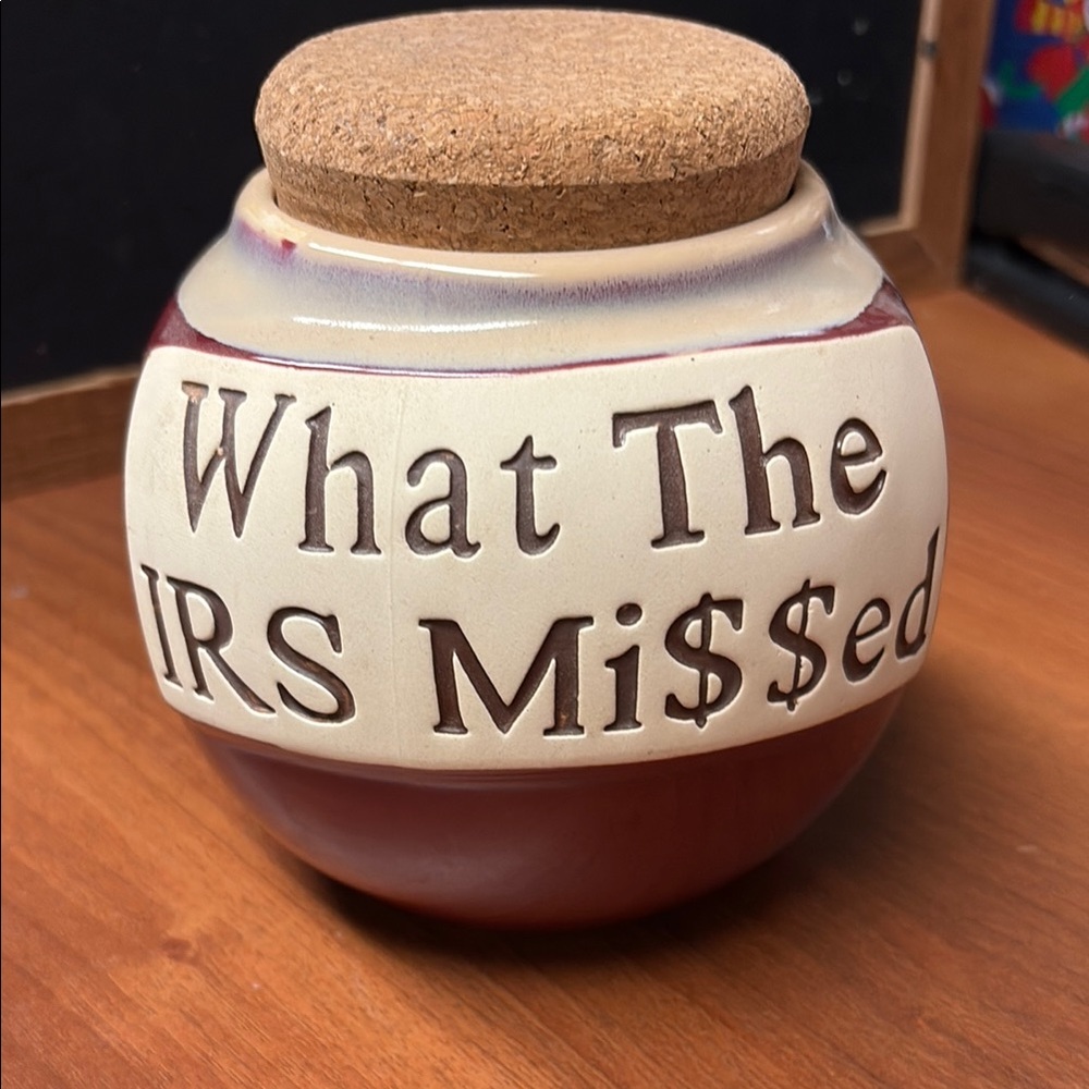 Ceramic Money Jar with Cork Lid